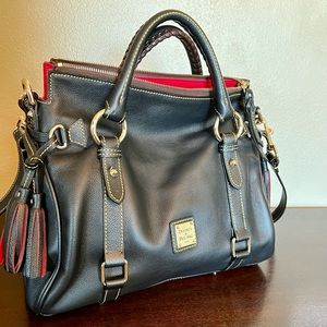 NWT Dooney & Bourke Black Small Satchel - Interior Red